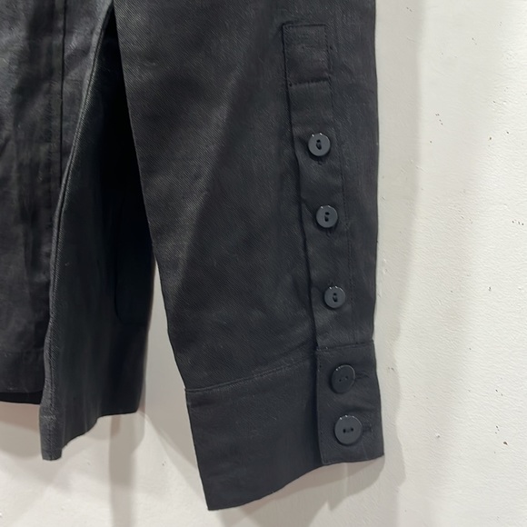 Alice Blue Linen Safari Utility Long Sleeve Buttoned Black Blouse S - Picture 7 of 11